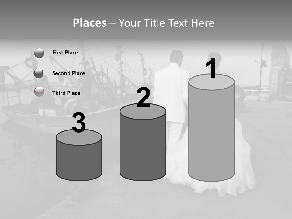 Couple Groom And The Bride In Fishing To Port PowerPoint Template