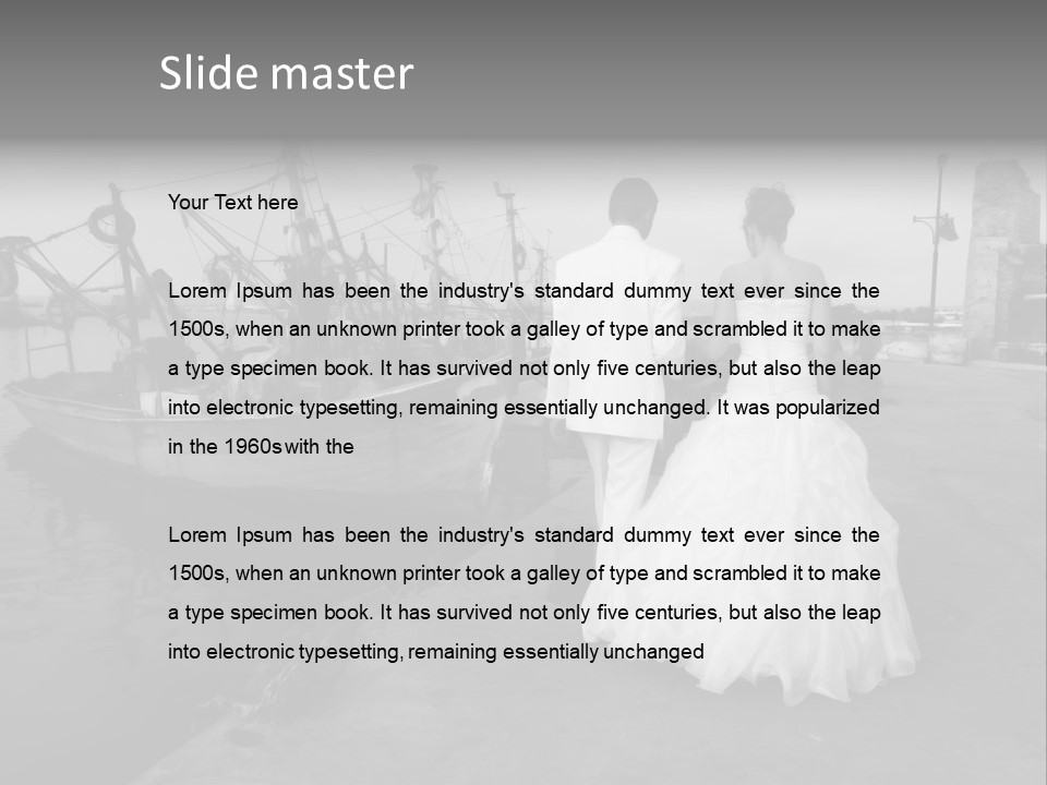 Couple Groom And The Bride In Fishing To Port PowerPoint Template