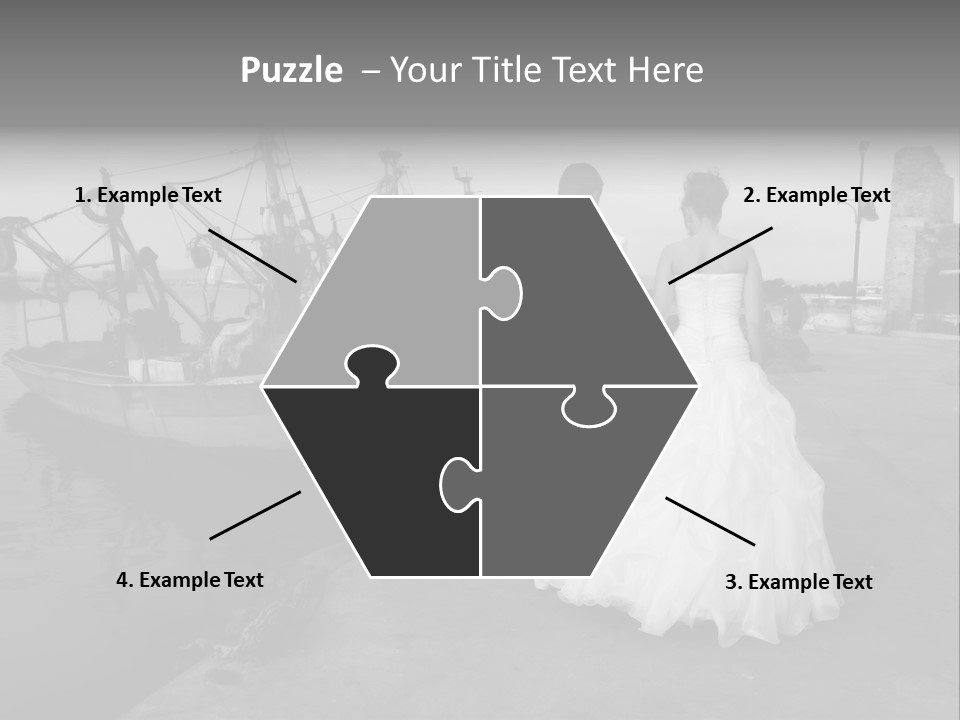 Couple Groom And The Bride In Fishing To Port PowerPoint Template