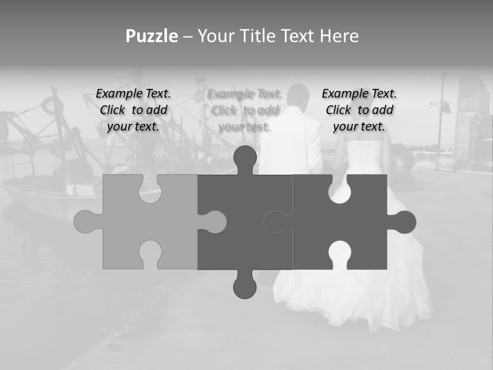 Couple Groom And The Bride In Fishing To Port PowerPoint Template