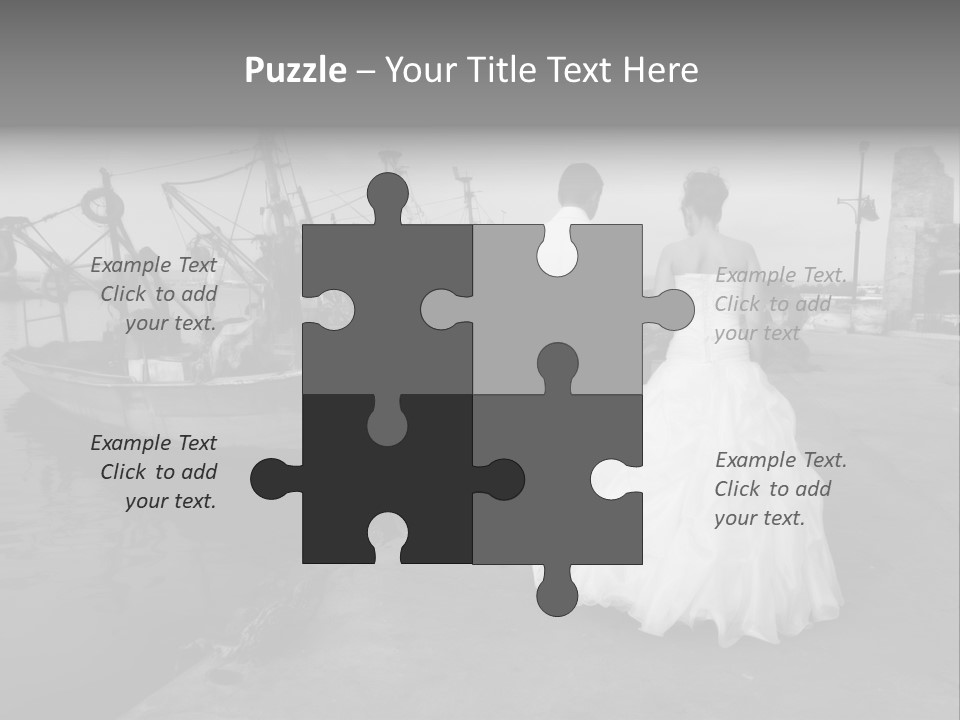 Couple Groom And The Bride In Fishing To Port PowerPoint Template