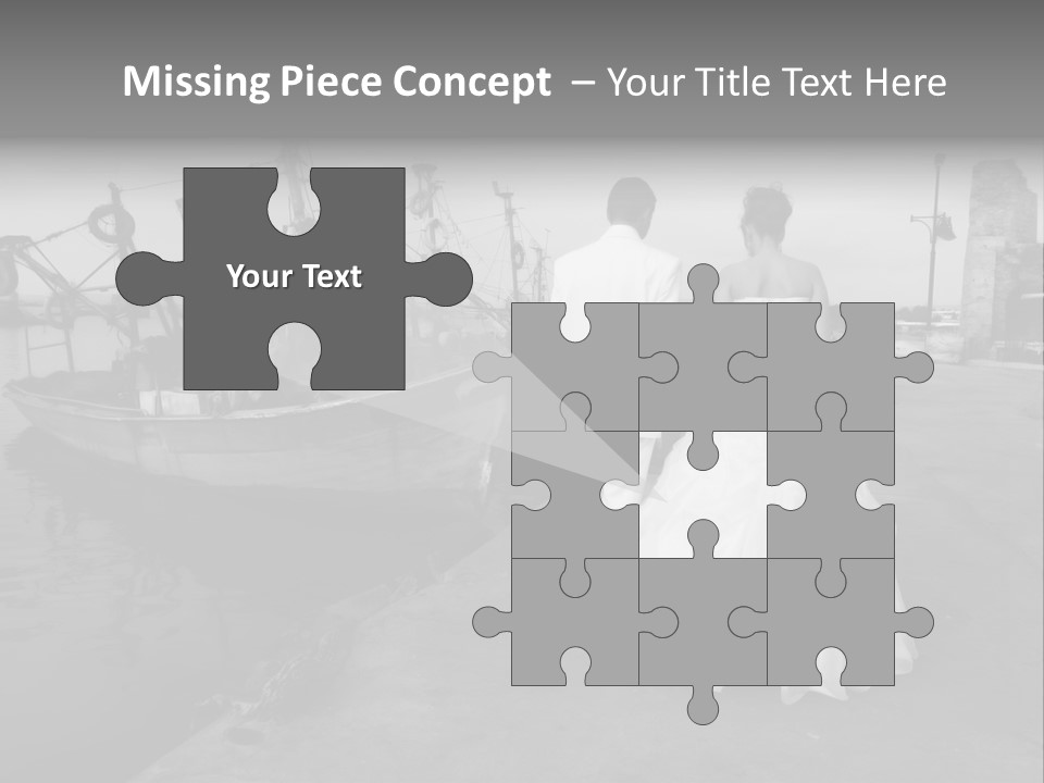 Couple Groom And The Bride In Fishing To Port PowerPoint Template