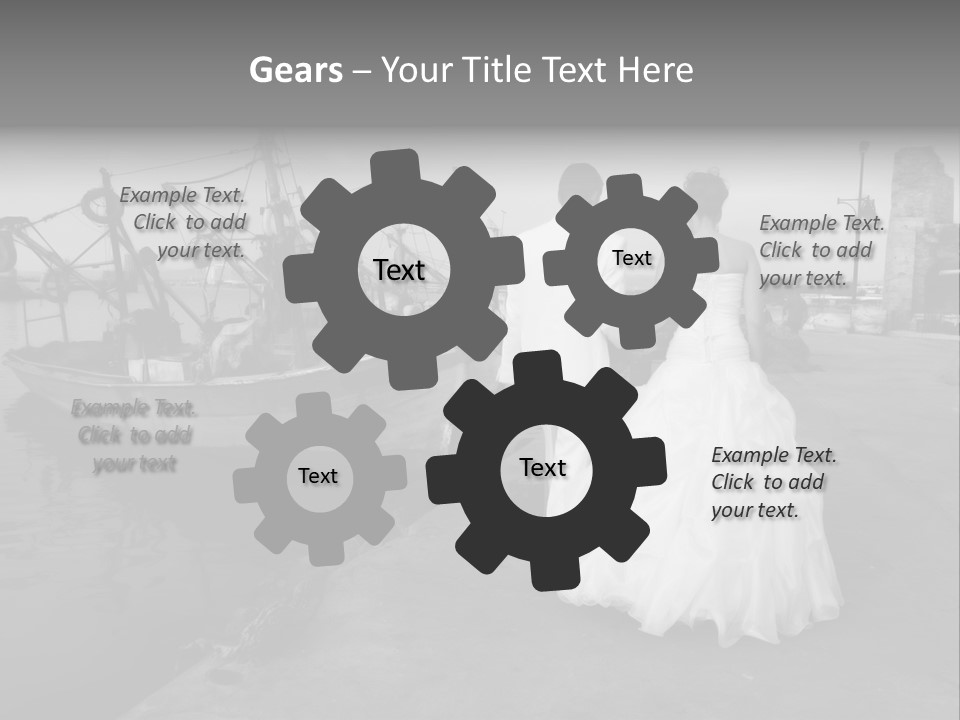 Couple Groom And The Bride In Fishing To Port PowerPoint Template