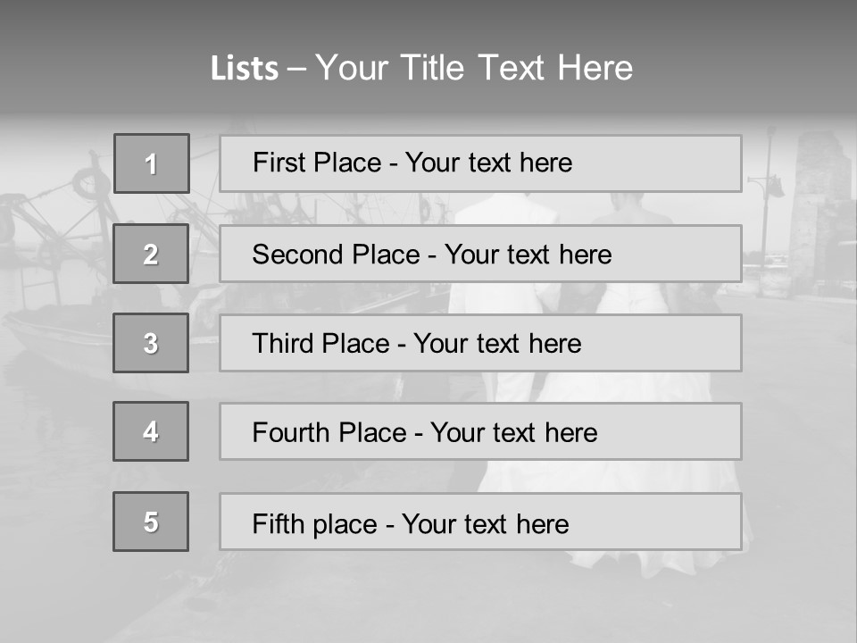 Couple Groom And The Bride In Fishing To Port PowerPoint Template