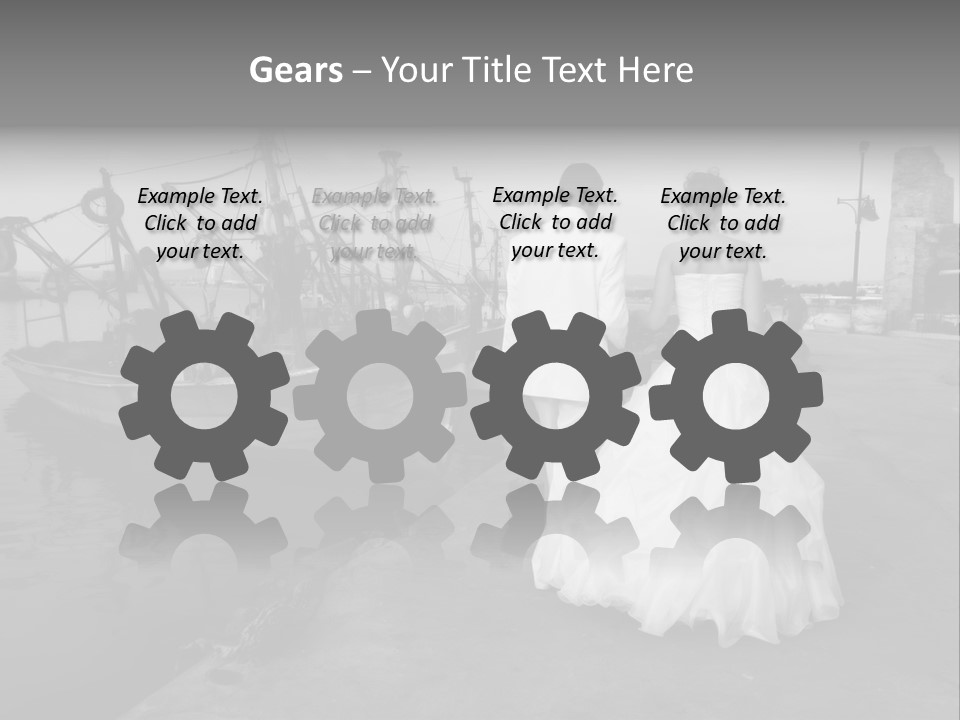 Couple Groom And The Bride In Fishing To Port PowerPoint Template