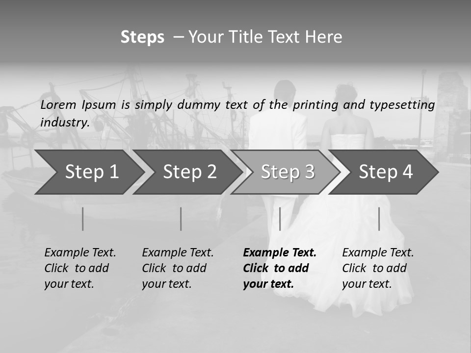 Couple Groom And The Bride In Fishing To Port PowerPoint Template