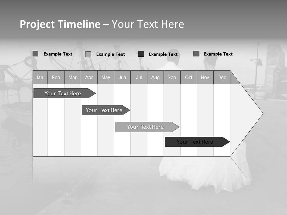 Couple Groom And The Bride In Fishing To Port PowerPoint Template