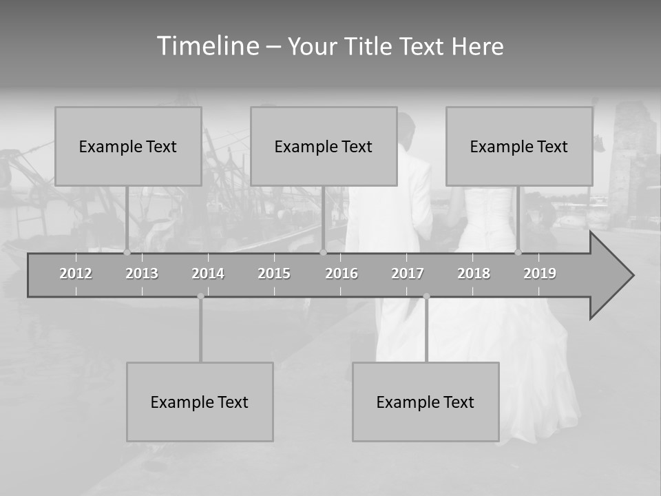 Couple Groom And The Bride In Fishing To Port PowerPoint Template