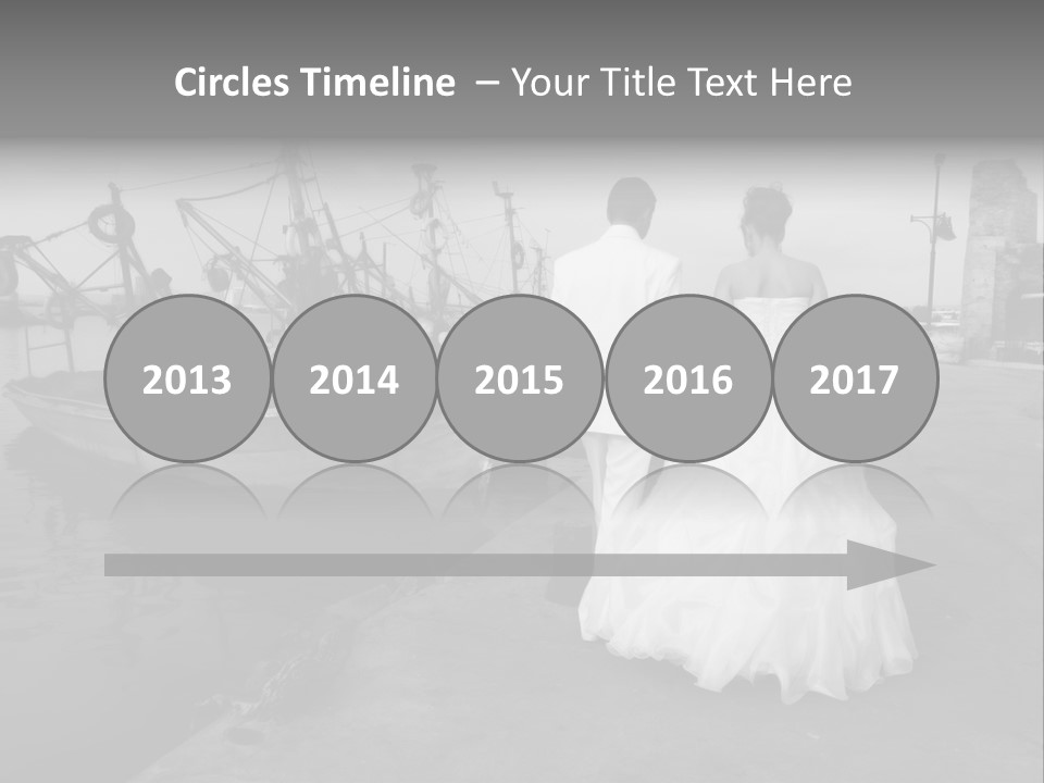 Couple Groom And The Bride In Fishing To Port PowerPoint Template