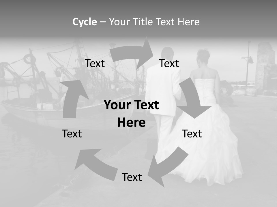 Couple Groom And The Bride In Fishing To Port PowerPoint Template