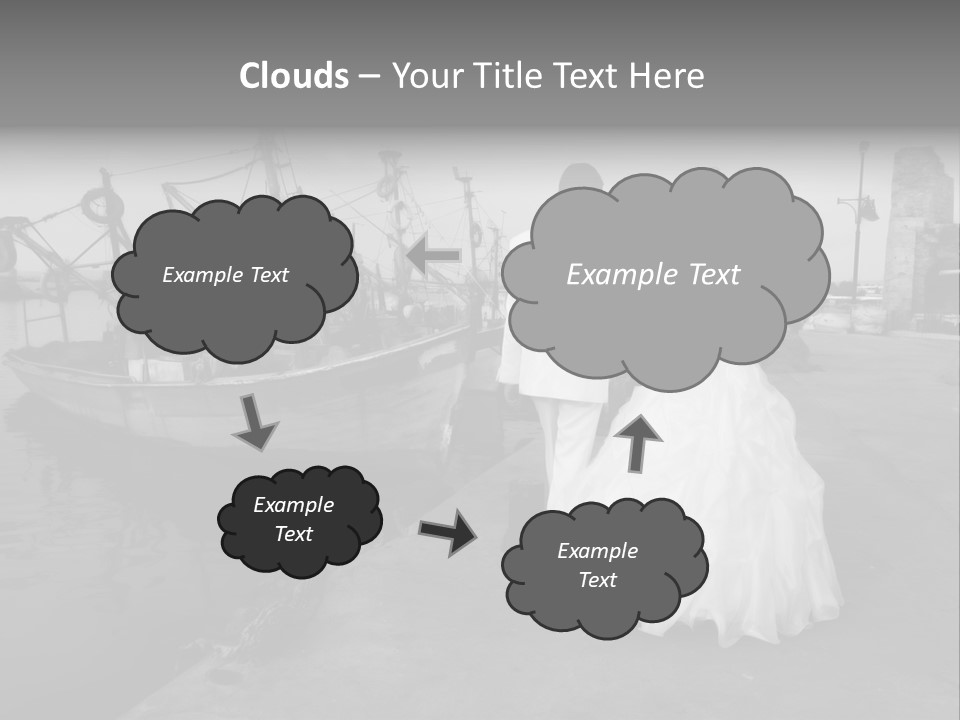 Couple Groom And The Bride In Fishing To Port PowerPoint Template