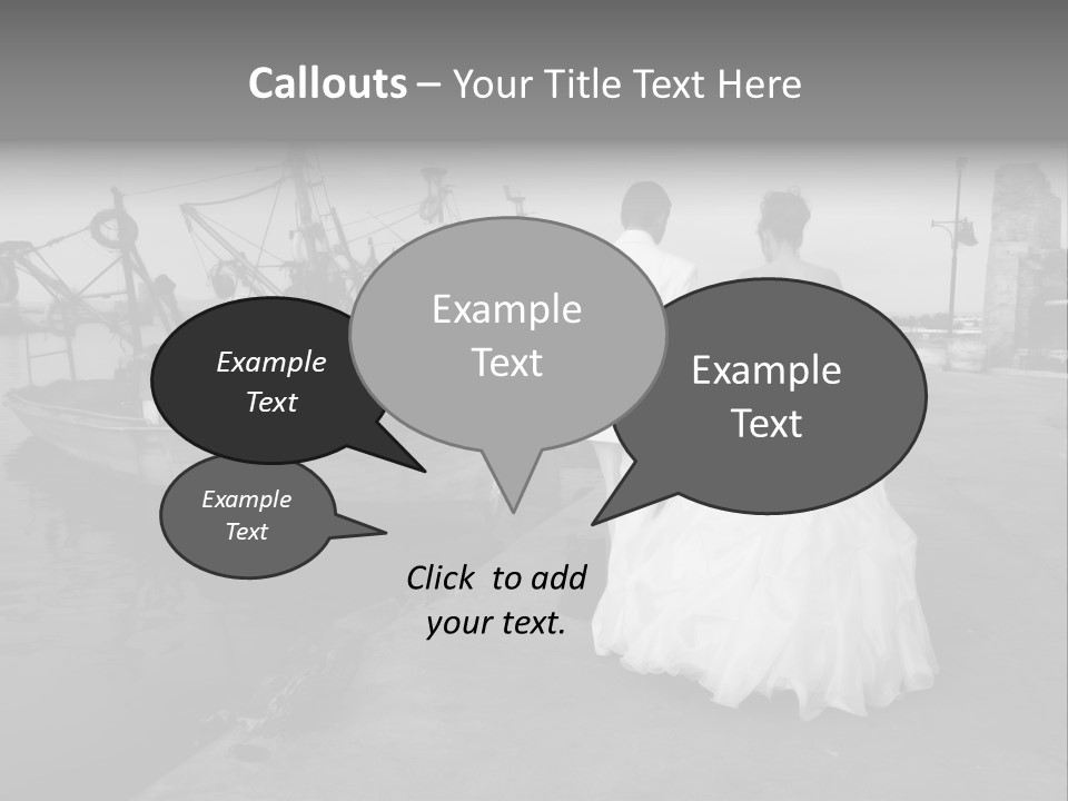 Couple Groom And The Bride In Fishing To Port PowerPoint Template