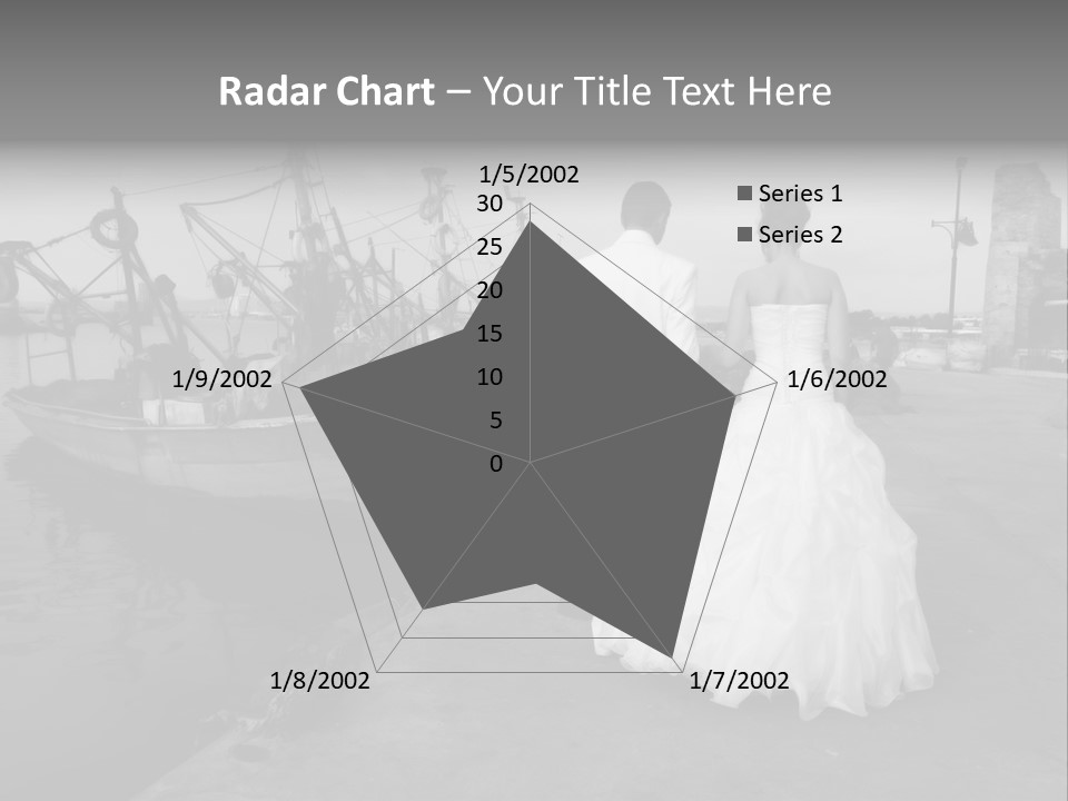 Couple Groom And The Bride In Fishing To Port PowerPoint Template