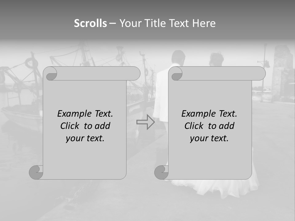 Couple Groom And The Bride In Fishing To Port PowerPoint Template