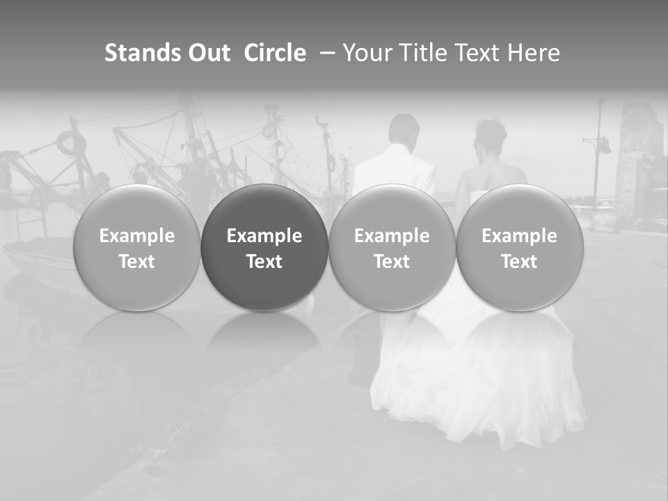 Couple Groom And The Bride In Fishing To Port PowerPoint Template