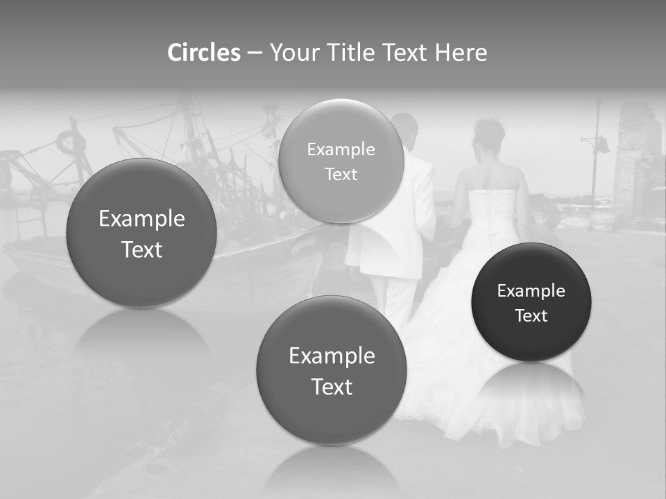 Couple Groom And The Bride In Fishing To Port PowerPoint Template