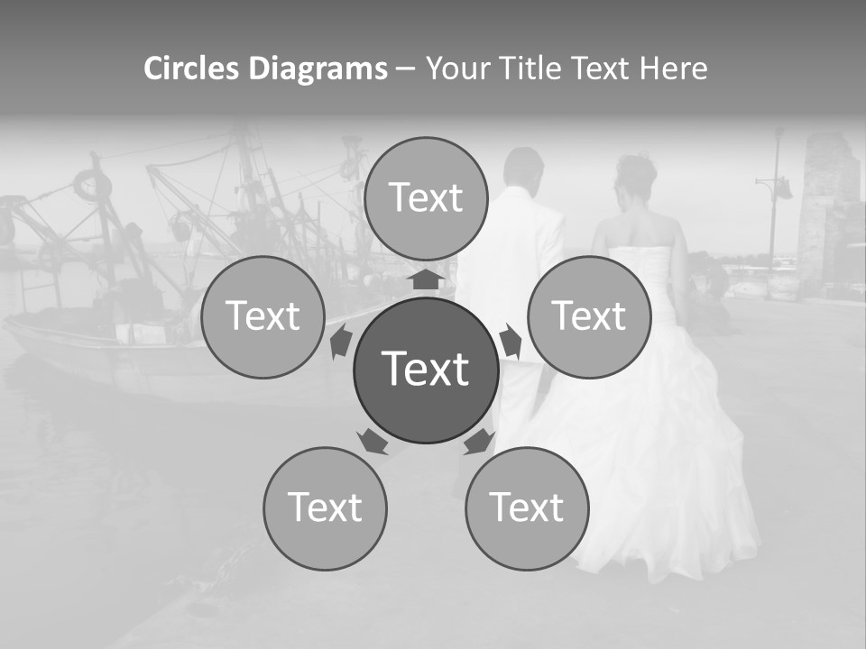 Couple Groom And The Bride In Fishing To Port PowerPoint Template