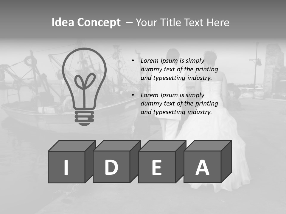 Couple Groom And The Bride In Fishing To Port PowerPoint Template