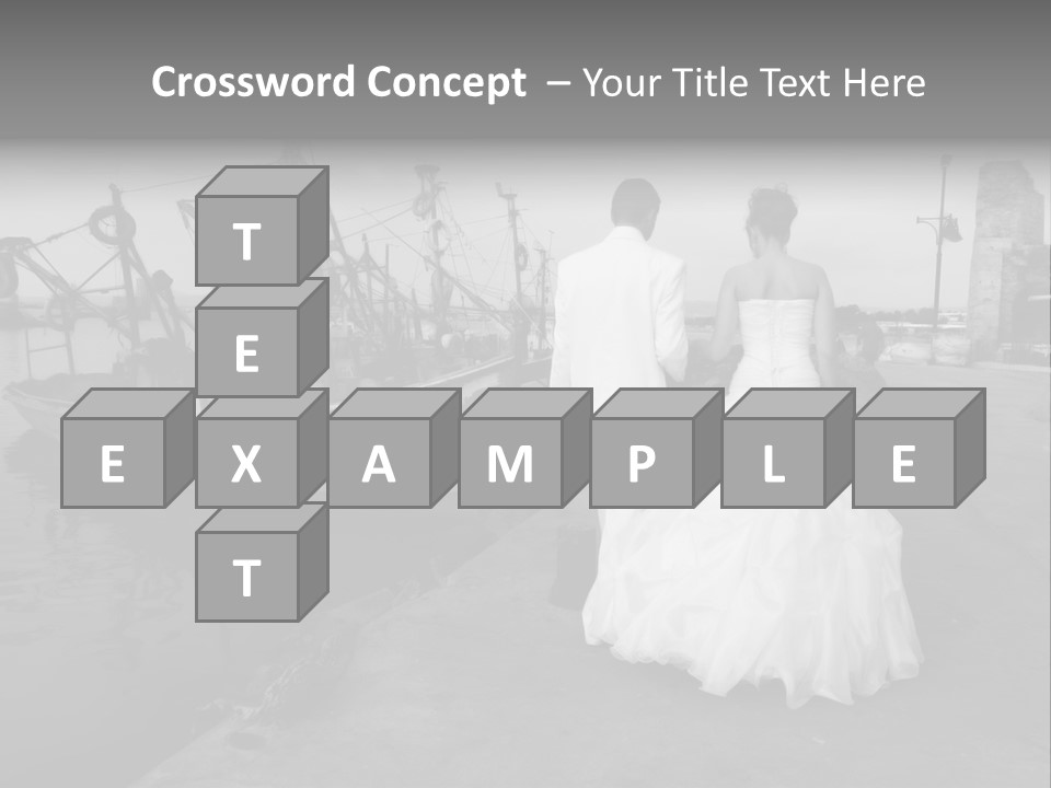 Couple Groom And The Bride In Fishing To Port PowerPoint Template