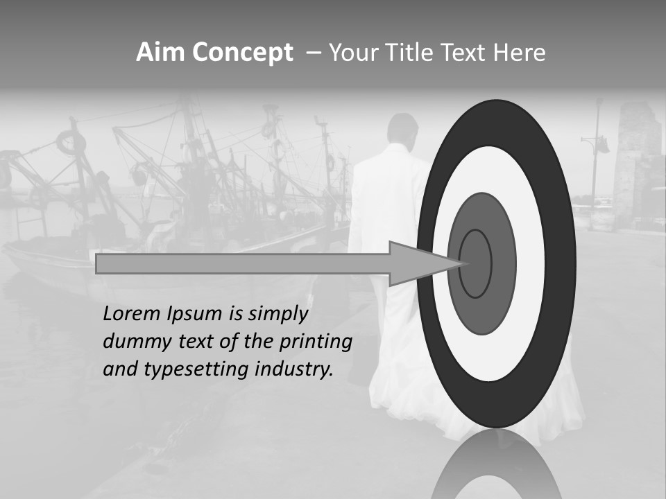 Couple Groom And The Bride In Fishing To Port PowerPoint Template