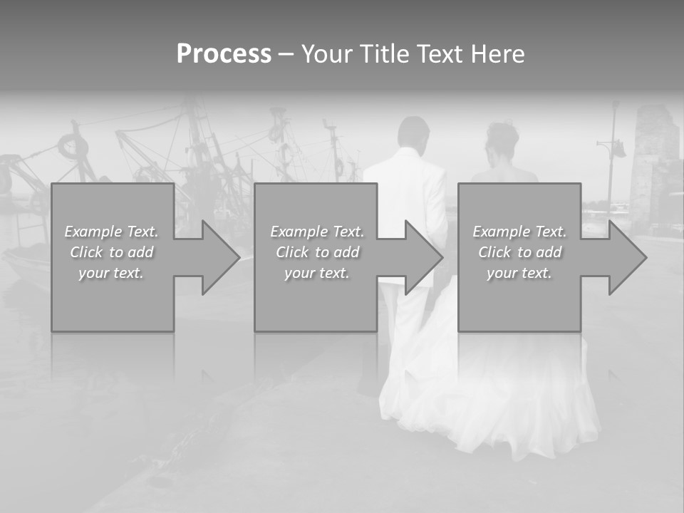 Couple Groom And The Bride In Fishing To Port PowerPoint Template