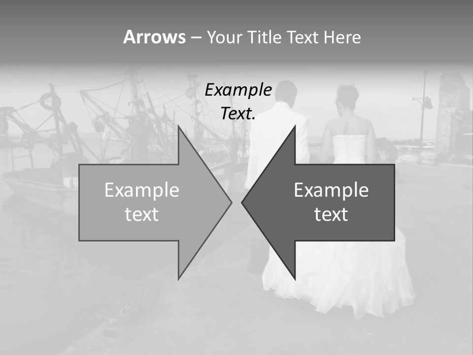 Couple Groom And The Bride In Fishing To Port PowerPoint Template