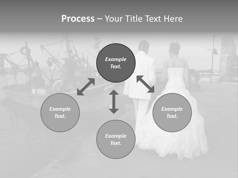 Couple Groom And The Bride In Fishing To Port PowerPoint Template