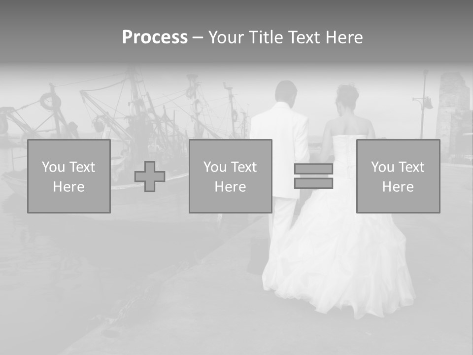 Couple Groom And The Bride In Fishing To Port PowerPoint Template