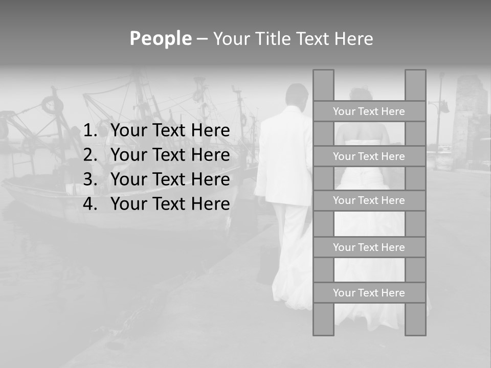 Couple Groom And The Bride In Fishing To Port PowerPoint Template