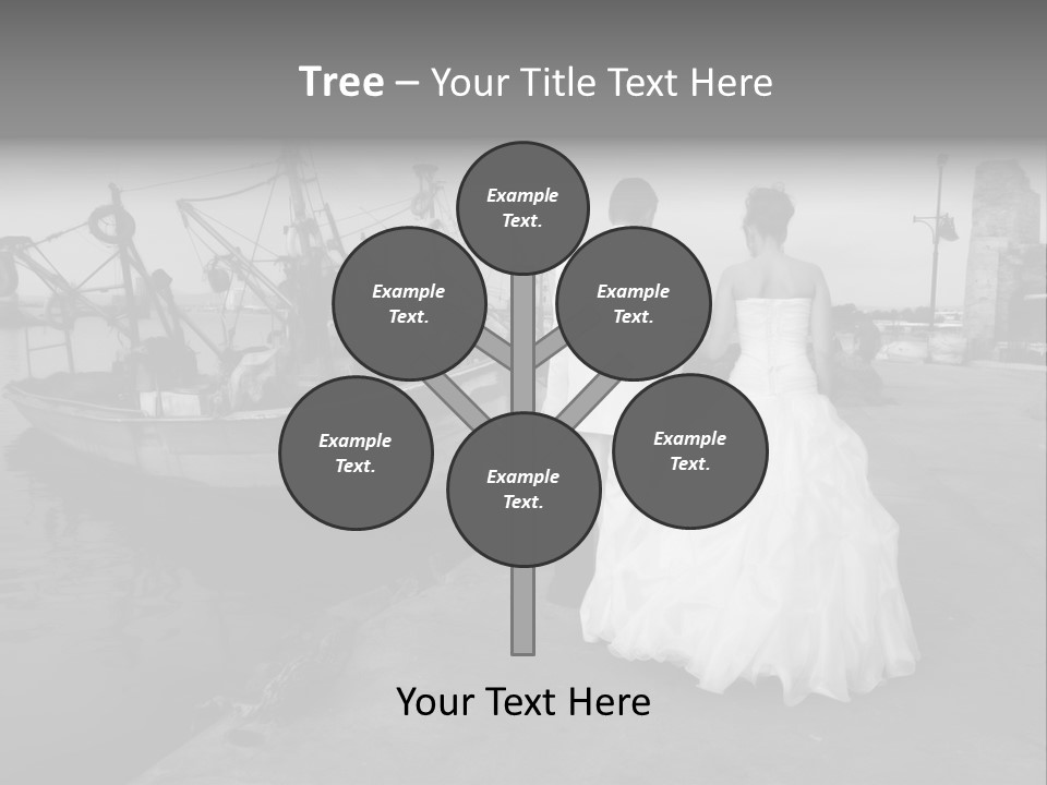 Couple Groom And The Bride In Fishing To Port PowerPoint Template