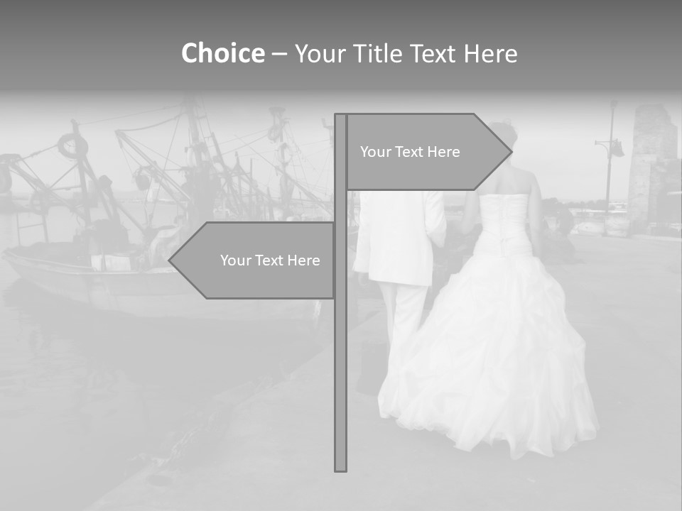 Couple Groom And The Bride In Fishing To Port PowerPoint Template