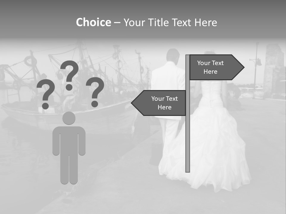 Couple Groom And The Bride In Fishing To Port PowerPoint Template