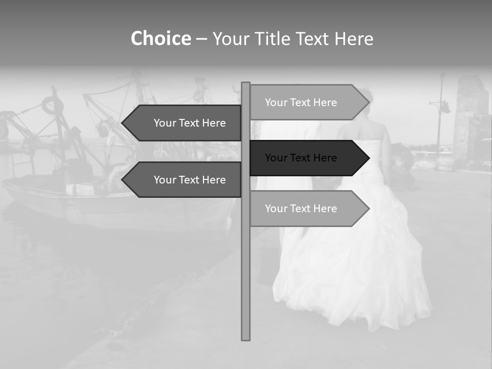 Couple Groom And The Bride In Fishing To Port PowerPoint Template