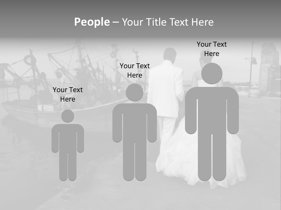 Couple Groom And The Bride In Fishing To Port PowerPoint Template