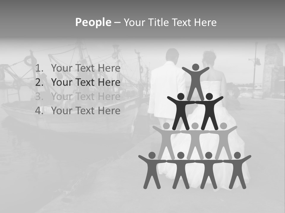 Couple Groom And The Bride In Fishing To Port PowerPoint Template