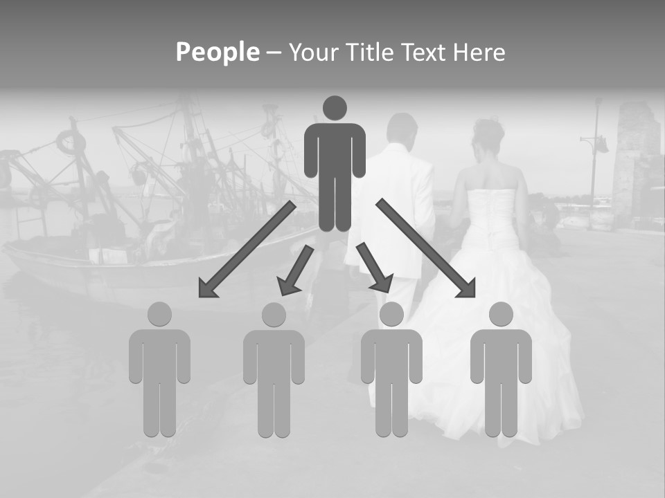 Couple Groom And The Bride In Fishing To Port PowerPoint Template