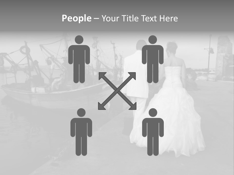 Couple Groom And The Bride In Fishing To Port PowerPoint Template