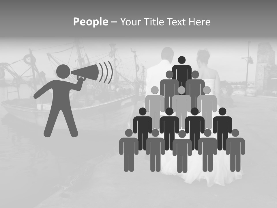 Couple Groom And The Bride In Fishing To Port PowerPoint Template