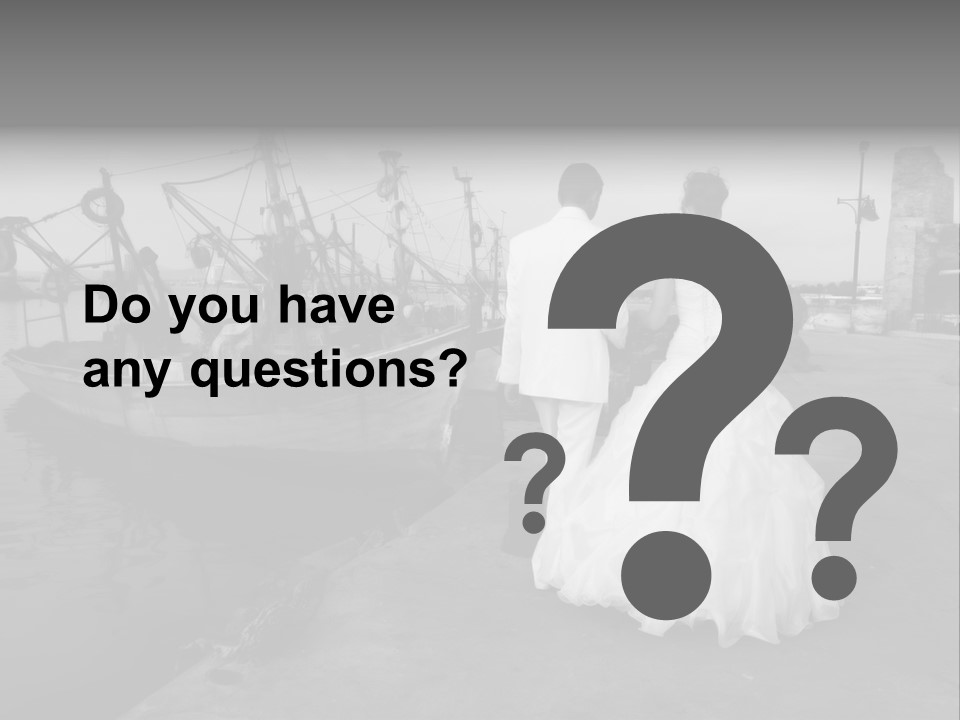 Couple Groom And The Bride In Fishing To Port PowerPoint Template