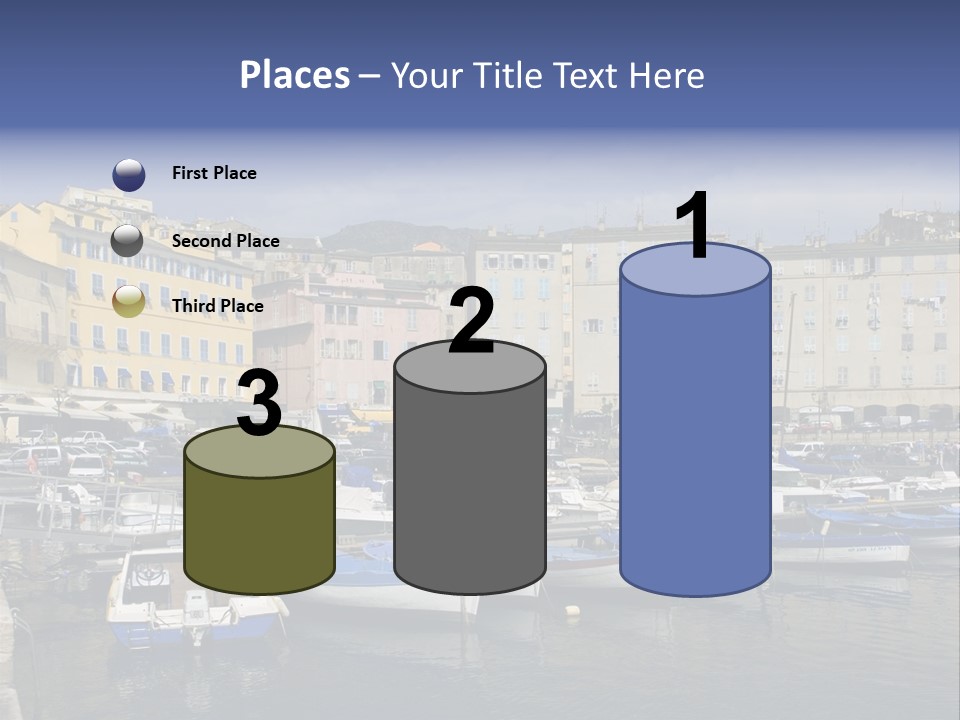 The Old Harbor Of Bastia, Corsica,France PowerPoint Template