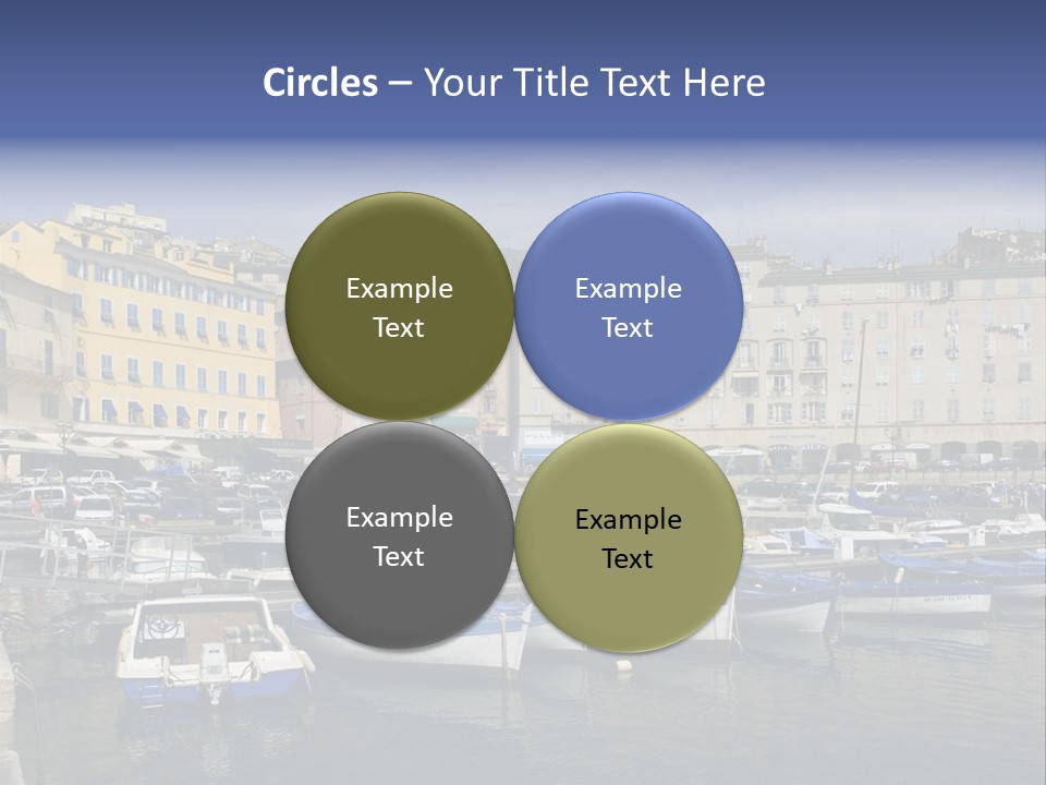 The Old Harbor Of Bastia, Corsica,France PowerPoint Template