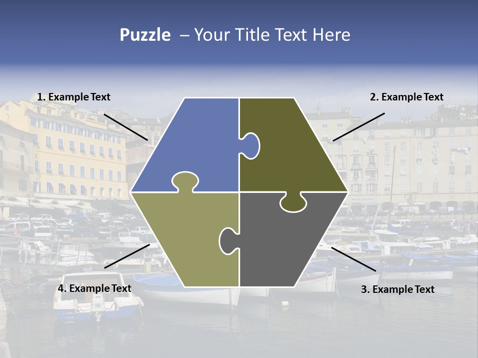 The Old Harbor Of Bastia, Corsica,France PowerPoint Template