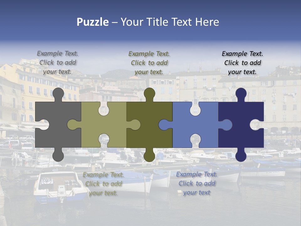 The Old Harbor Of Bastia, Corsica,France PowerPoint Template