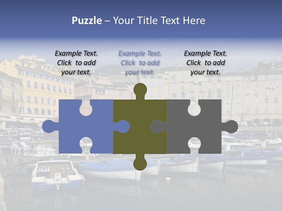 The Old Harbor Of Bastia, Corsica,France PowerPoint Template