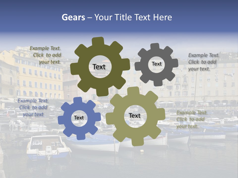 The Old Harbor Of Bastia, Corsica,France PowerPoint Template