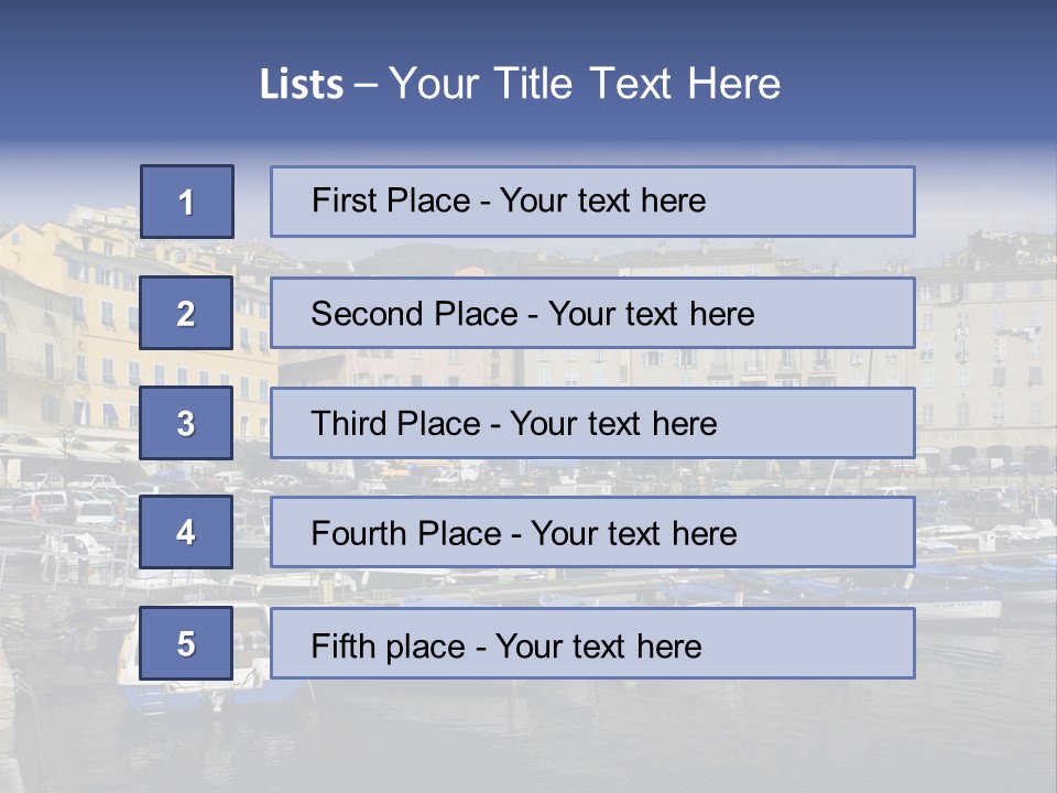 The Old Harbor Of Bastia, Corsica,France PowerPoint Template