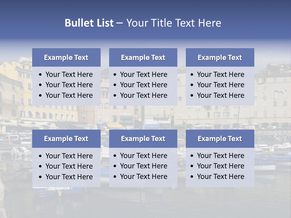 The Old Harbor Of Bastia, Corsica,France PowerPoint Template