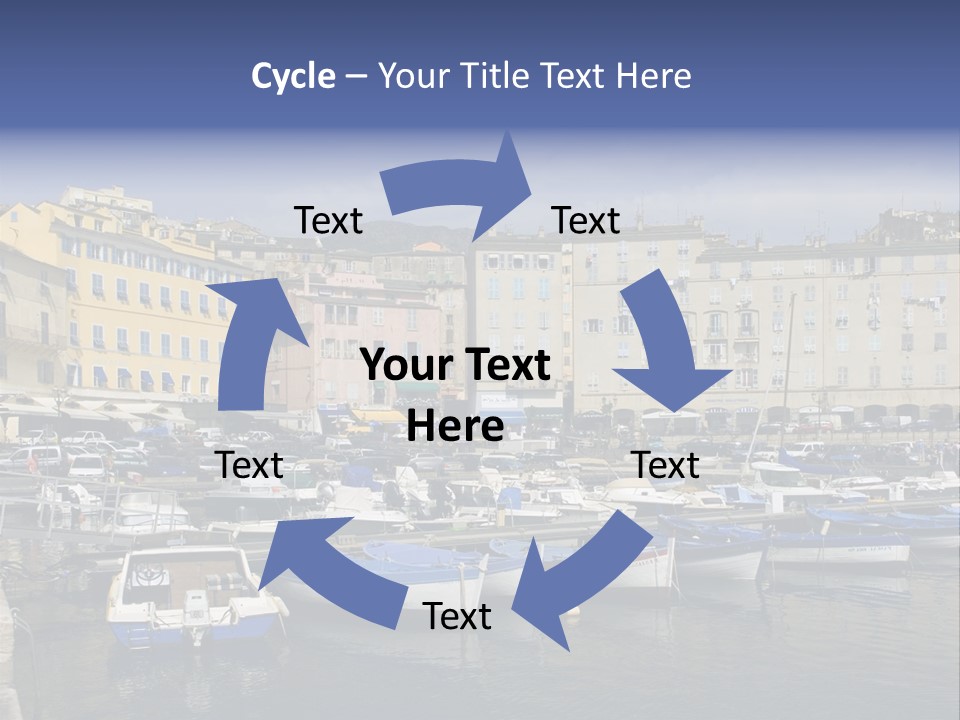 The Old Harbor Of Bastia, Corsica,France PowerPoint Template