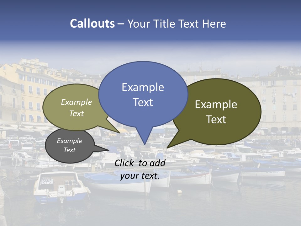 The Old Harbor Of Bastia, Corsica,France PowerPoint Template