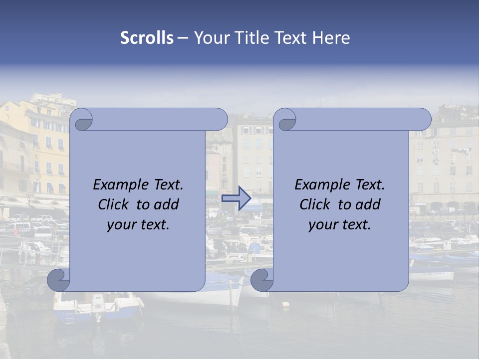 The Old Harbor Of Bastia, Corsica,France PowerPoint Template
